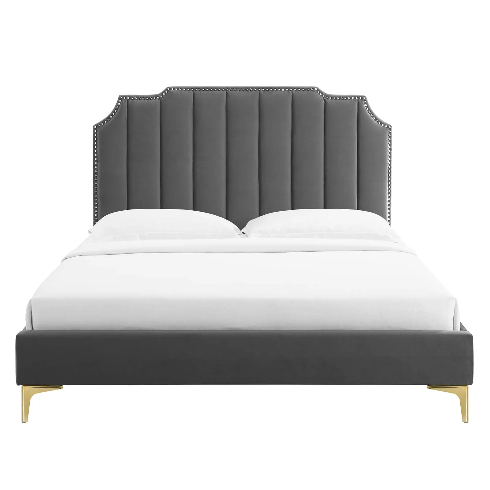 Colette Queen Performance Velvet Platform Bed By Modway - MOD-6583