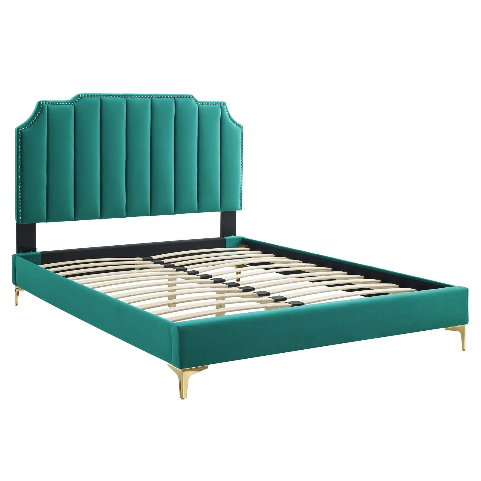 Colette Queen Performance Velvet Platform Bed By Modway - MOD-6583