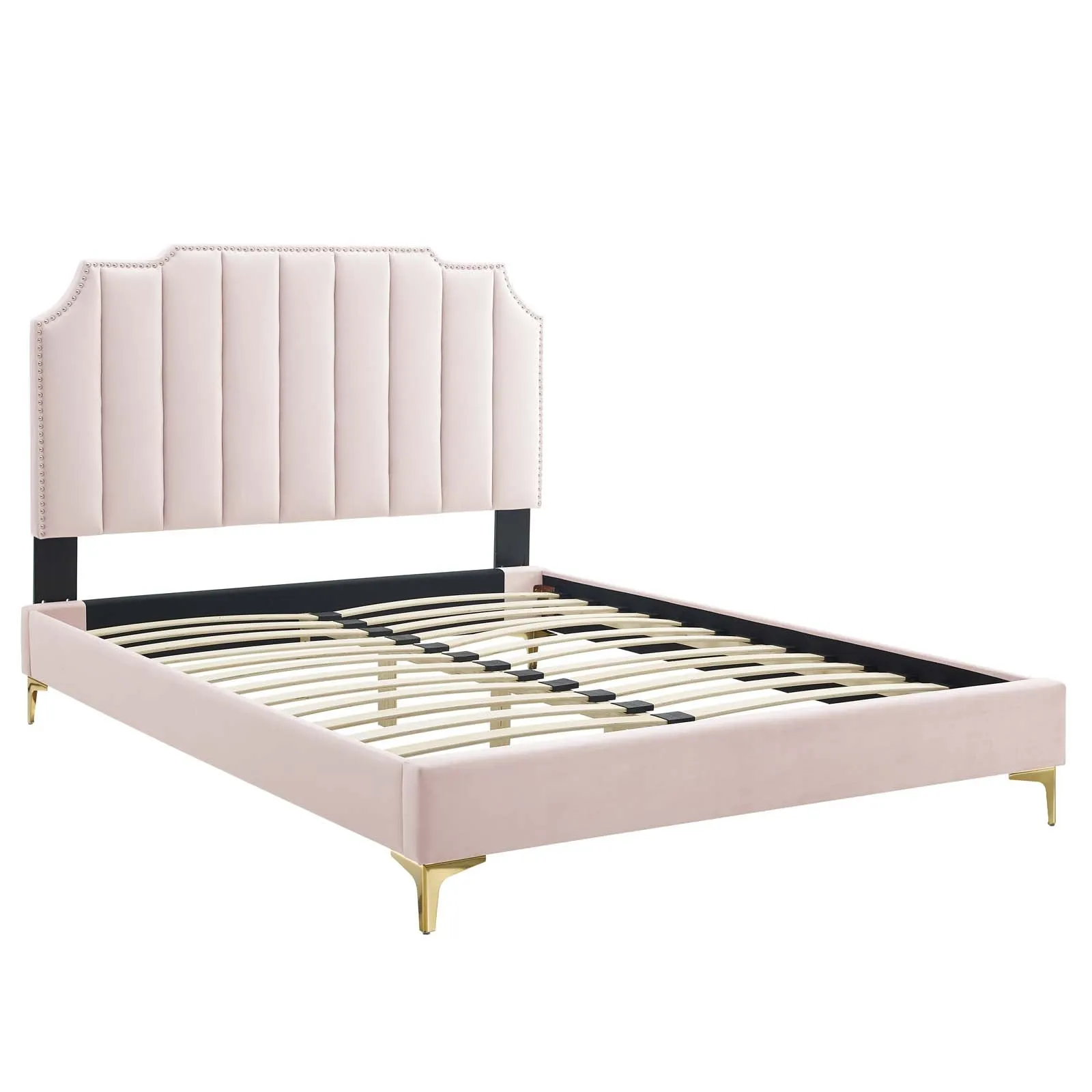 Colette Queen Performance Velvet Platform Bed By Modway - MOD-6583