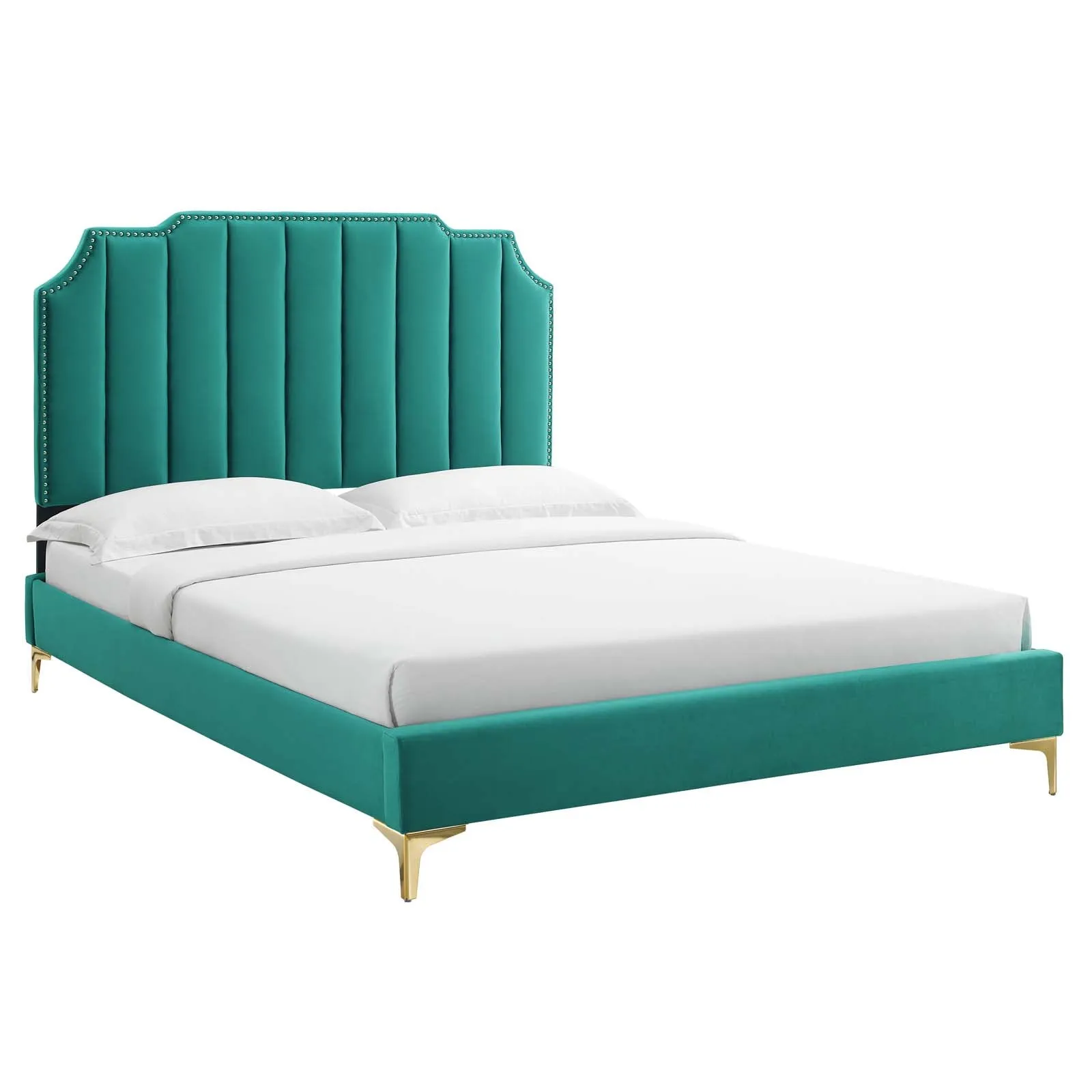 Colette Queen Performance Velvet Platform Bed By Modway - MOD-6583