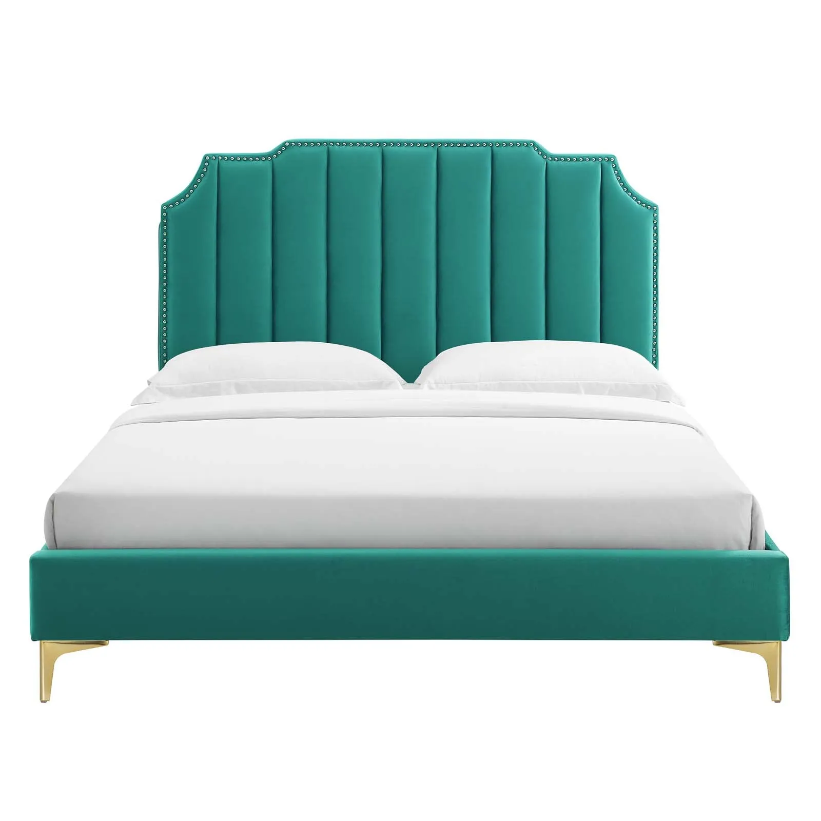 Colette Queen Performance Velvet Platform Bed By Modway - MOD-6583