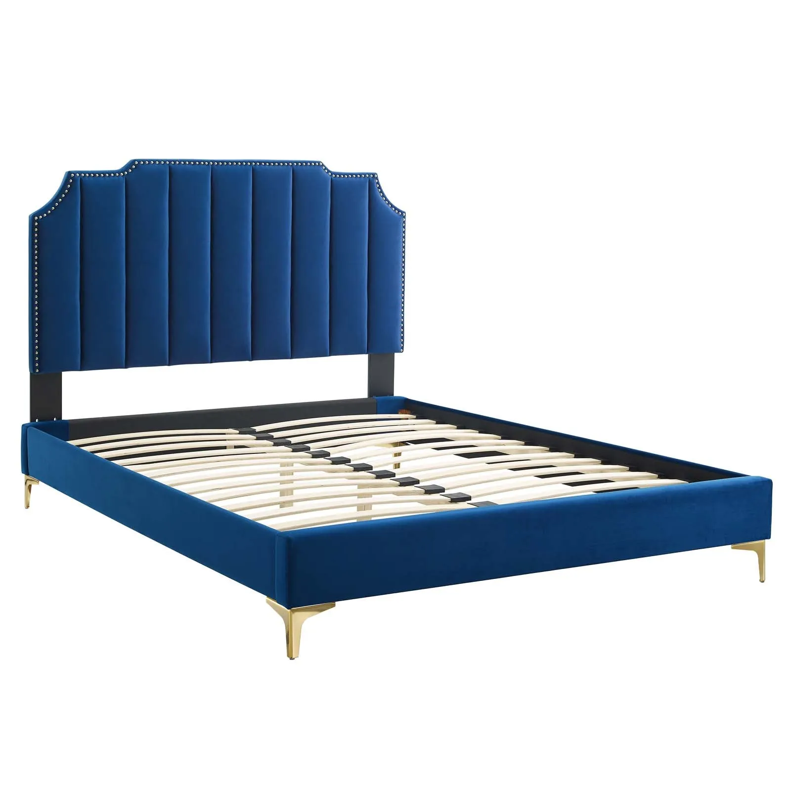 Colette Queen Performance Velvet Platform Bed By Modway - MOD-6583