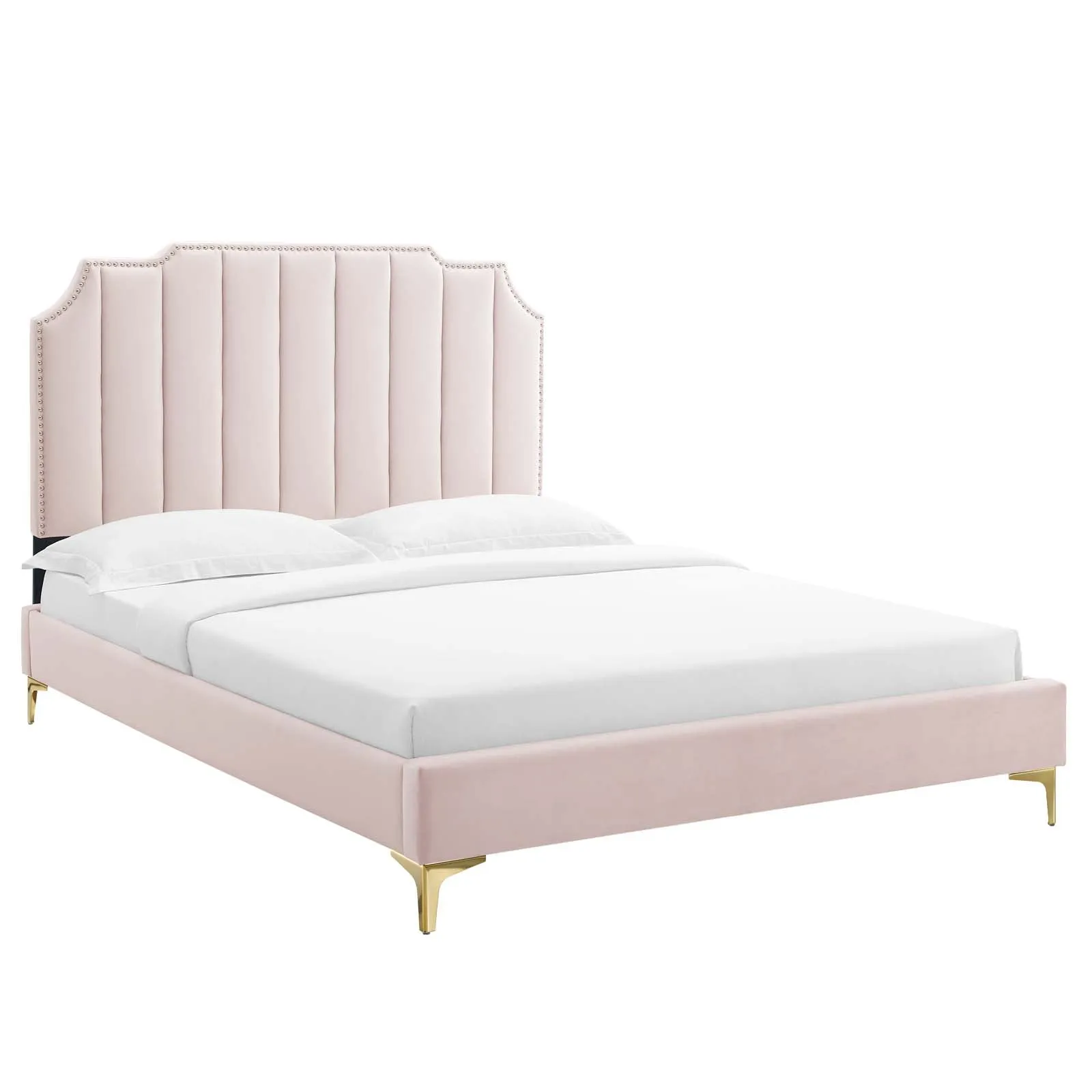 Colette Queen Performance Velvet Platform Bed By Modway - MOD-6583