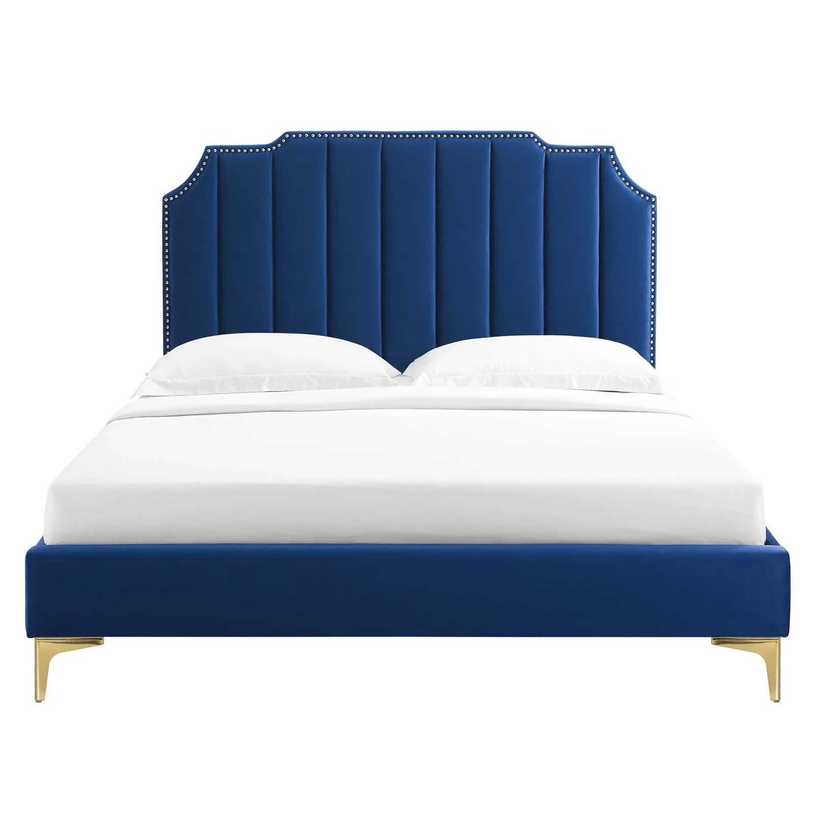 Colette Queen Performance Velvet Platform Bed By Modway - MOD-6583