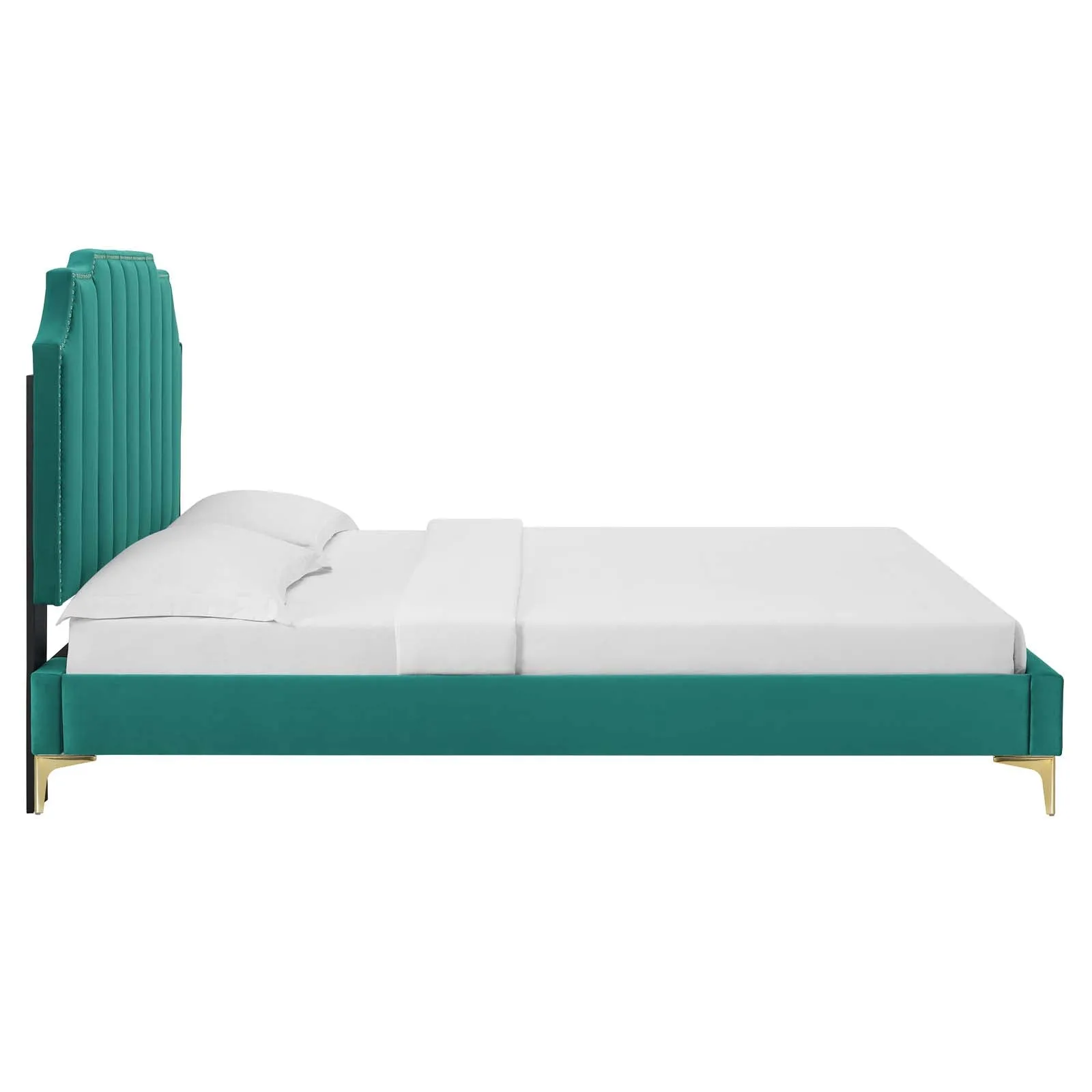 Colette Queen Performance Velvet Platform Bed By Modway - MOD-6583