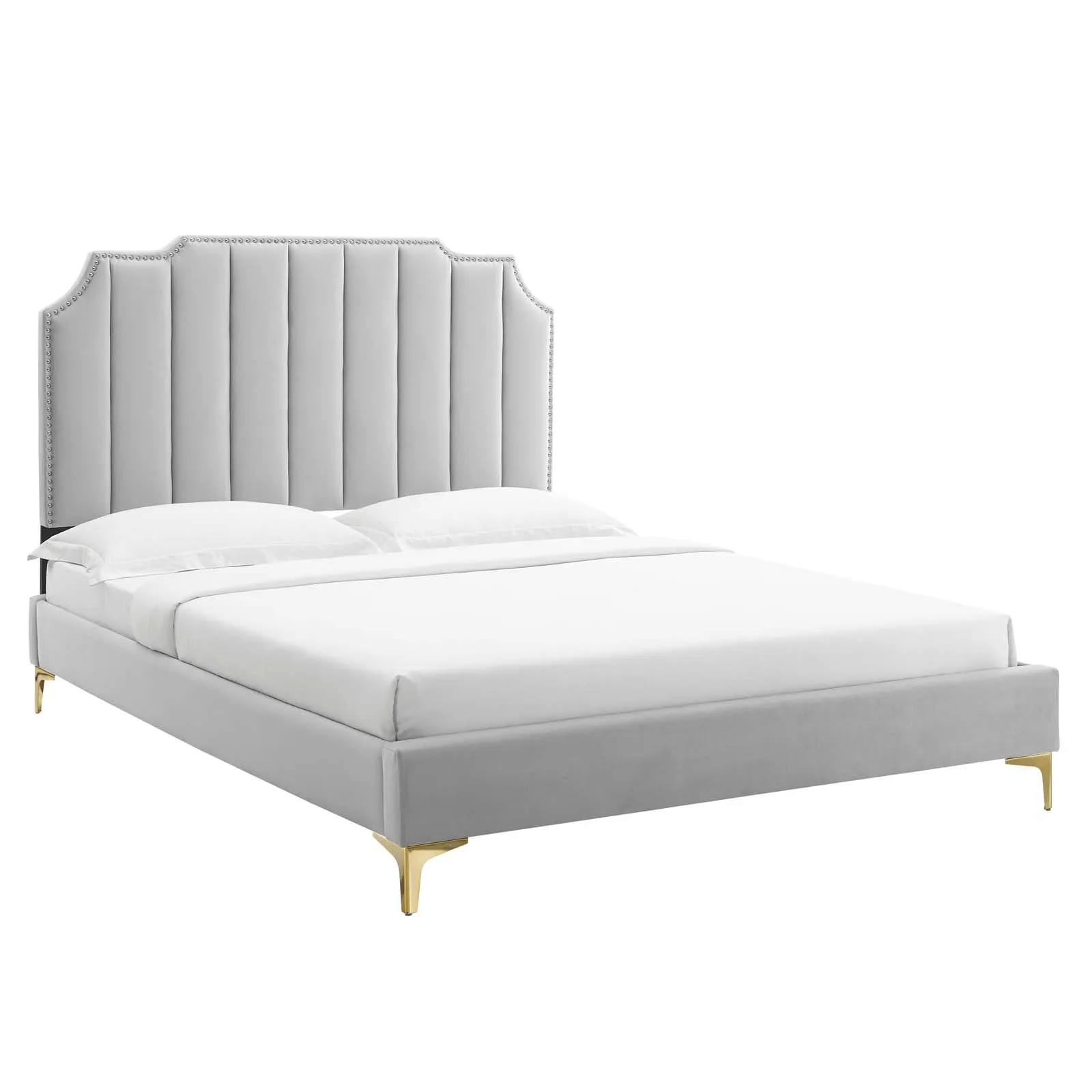 Colette Queen Performance Velvet Platform Bed By Modway - MOD-6583