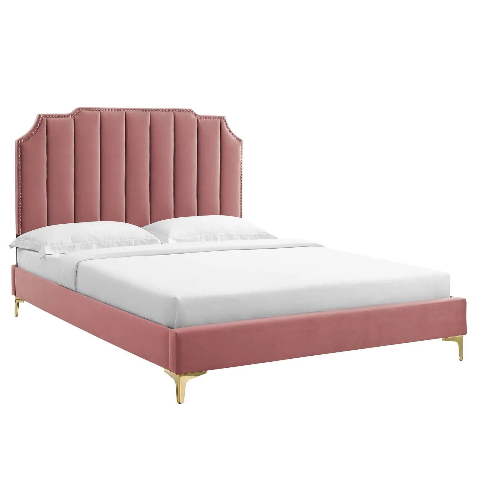 Colette Queen Performance Velvet Platform Bed By Modway - MOD-6583