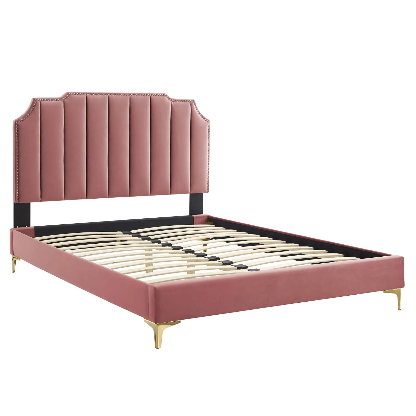 Colette Queen Performance Velvet Platform Bed By Modway - MOD-6583