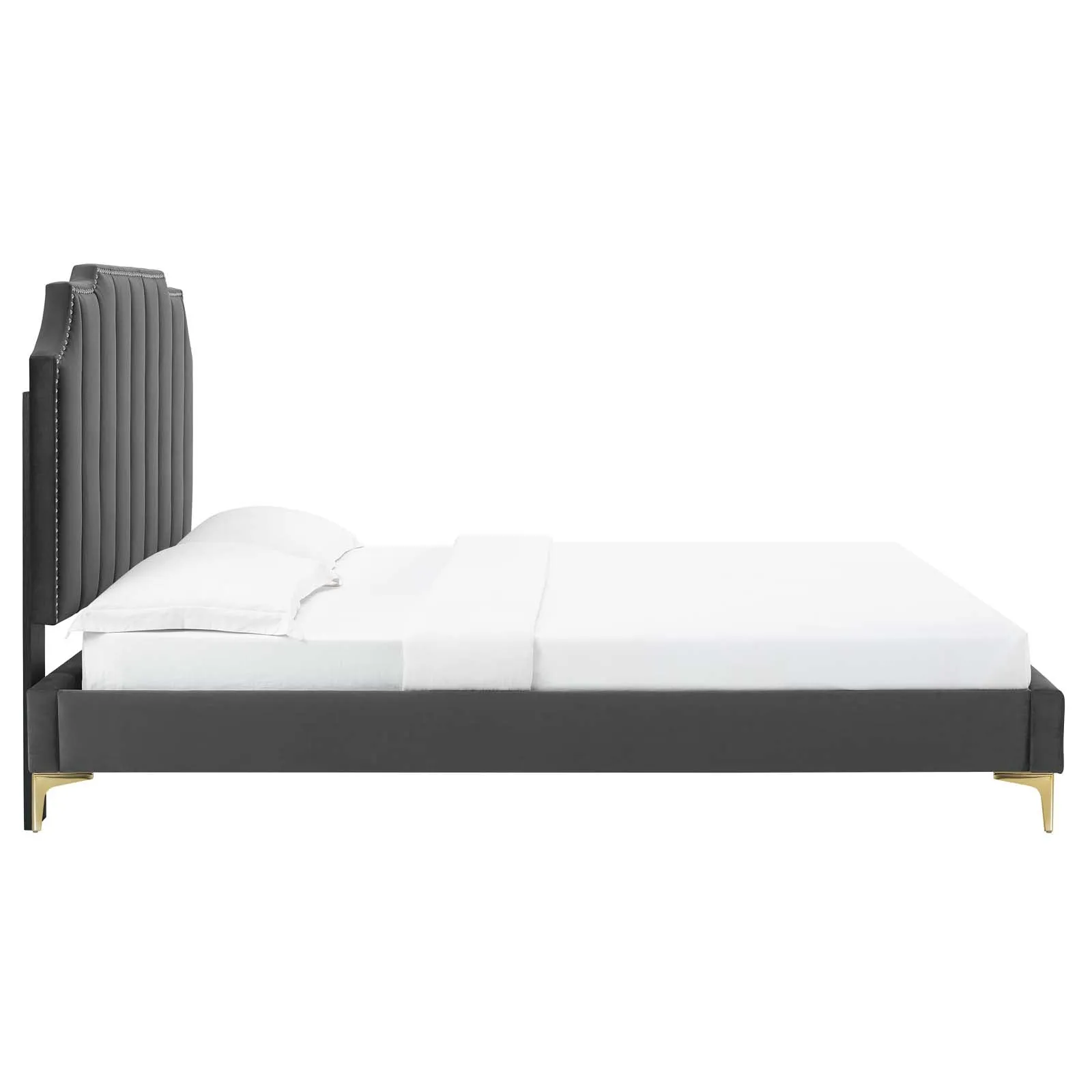 Colette Queen Performance Velvet Platform Bed By Modway - MOD-6583