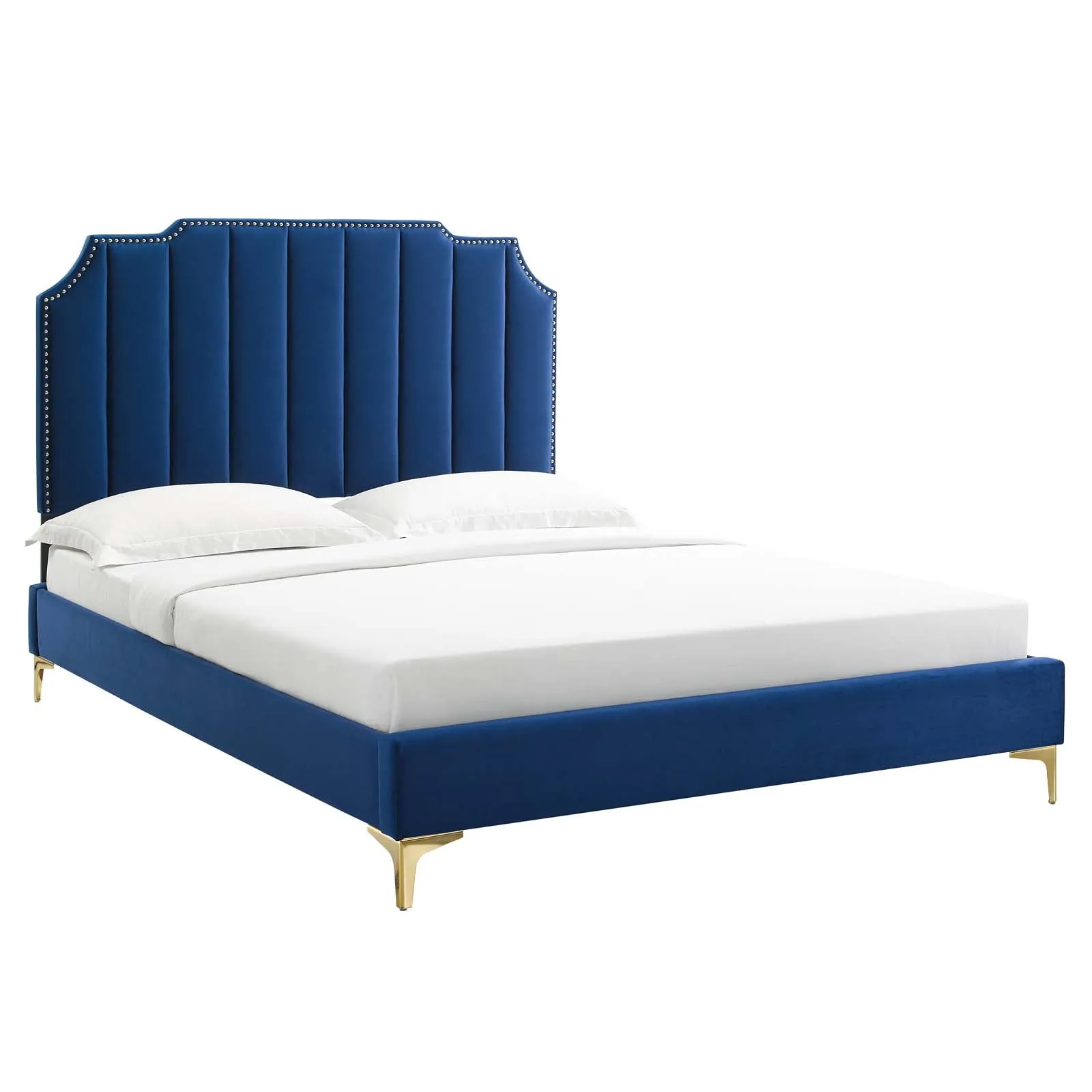 Colette Queen Performance Velvet Platform Bed By Modway - MOD-6583