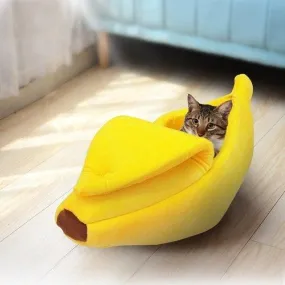 Cozy Cute Banana Cat Bed Cushion