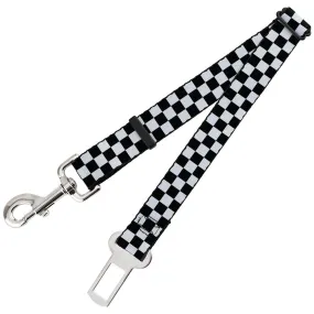 Dog Safety Seatbelt for Cars - Checker Black/White