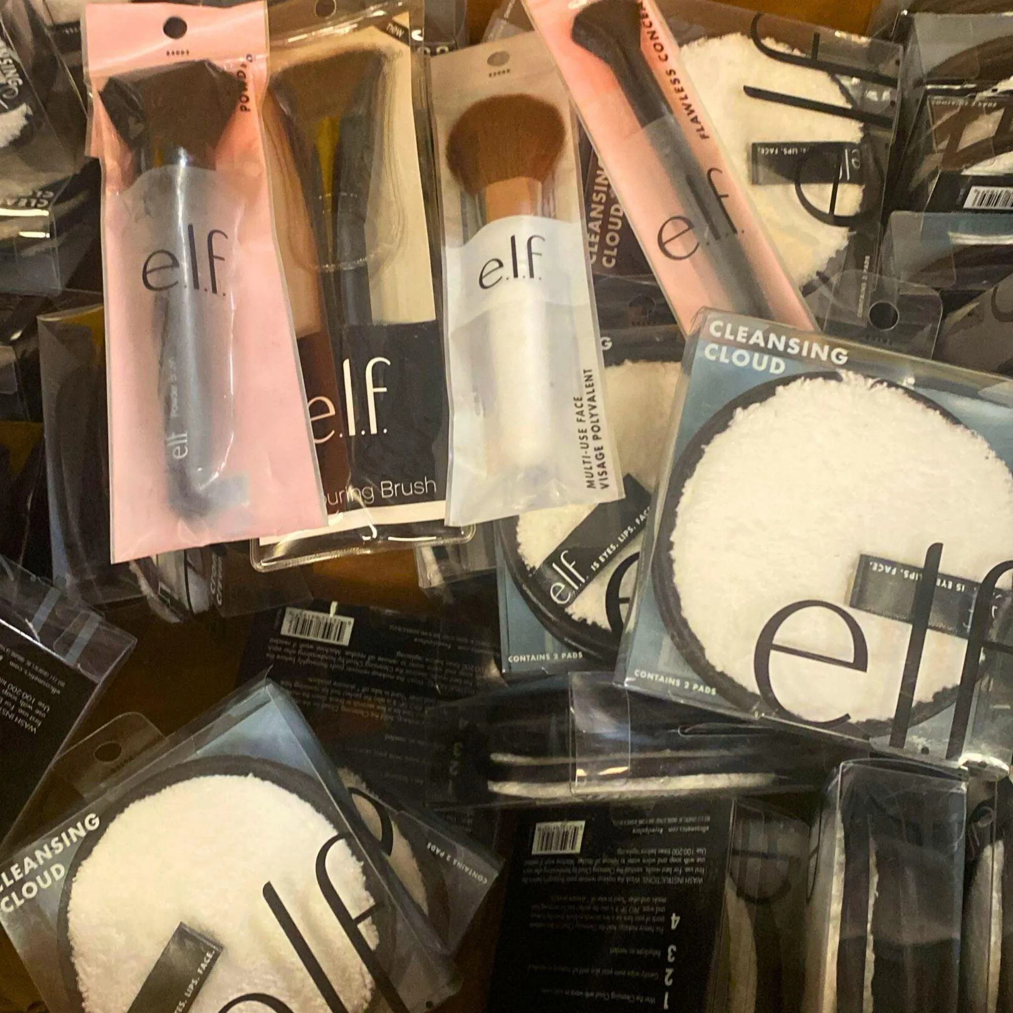 Elf Assorted Brush Mix & Cleansing Cloud Pads (55 Pcs Lot)