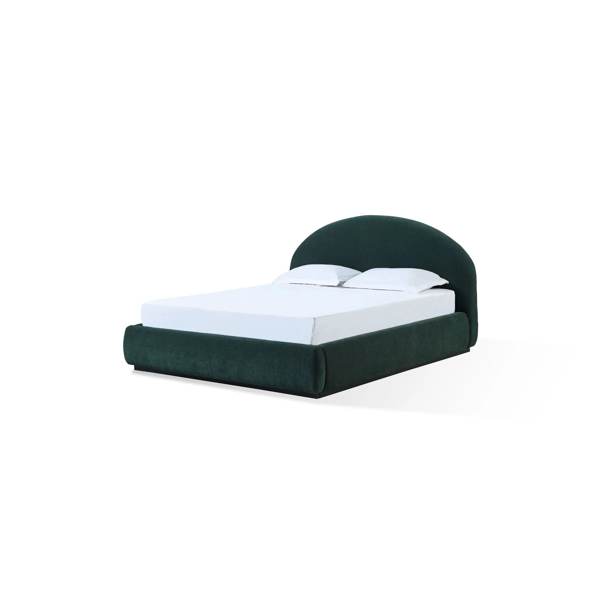 Flex Upholstered Bed in Emerald Chenille