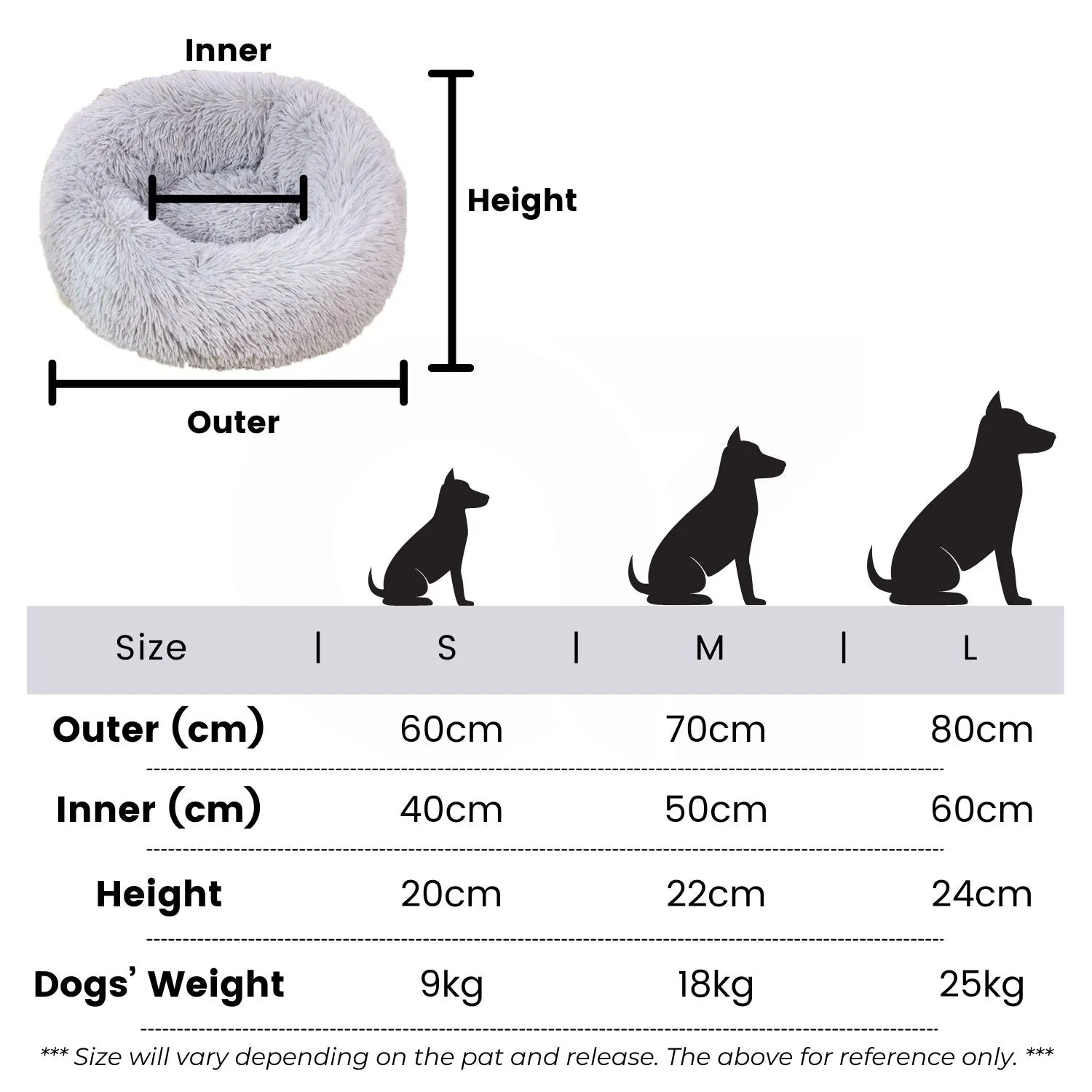 Floofi - Pet Bed 80cm - Grey