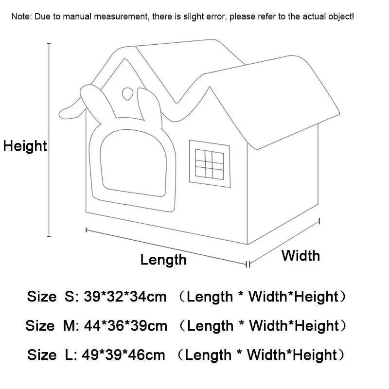 Foldable Winter Cat Dog House Cave Bed