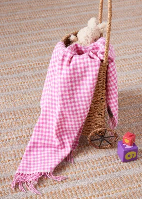 Foxford Cerise Pink Gingham Baby Blanket