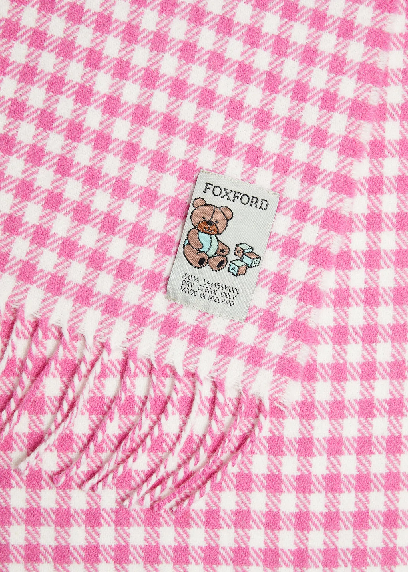 Foxford Cerise Pink Gingham Baby Blanket