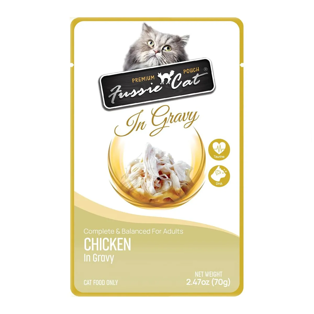 Fussie Cat Chicken in Gravy Pouch Wet Cat Food 2.47oz