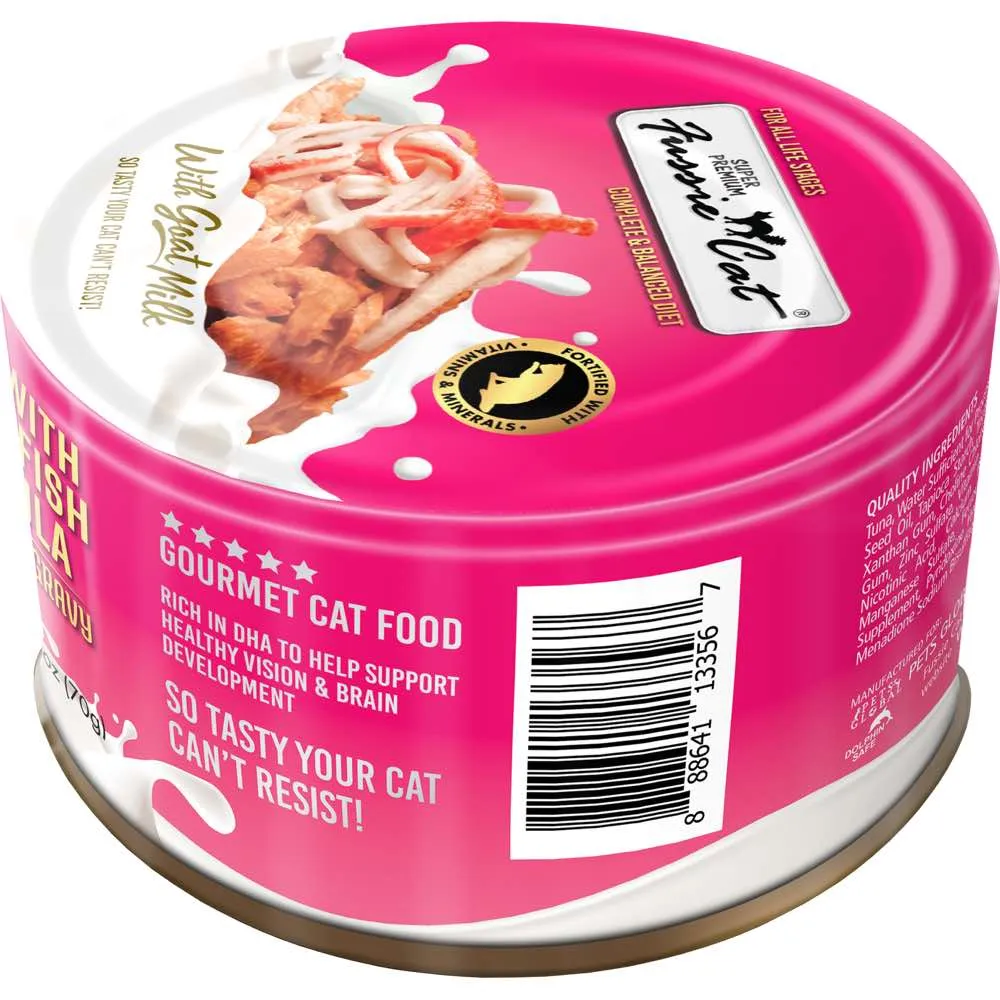 Fussie Cat Tuna with Oceanfish Formula in Goat Milk Gravy Canned Cat Food 2.47oz