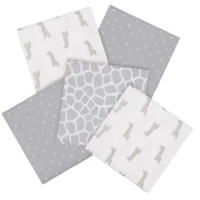 Gerber 5-Pack Baby Neutral Giraffe Flannel Blankets