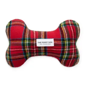 Holiday Squeaky Plush Dog toys, Tartan Plaid Flannel