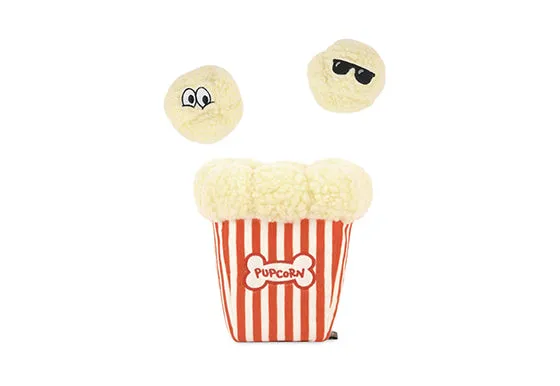 Hollywoof Cinema Squeaky Plush Dog toys, Poppin' Popcorn