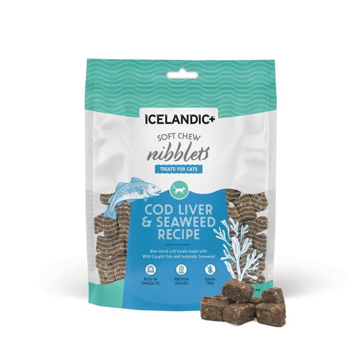 Icelandic  Soft Chew Nibblets Cod Liver & Seaweed 2.5oz