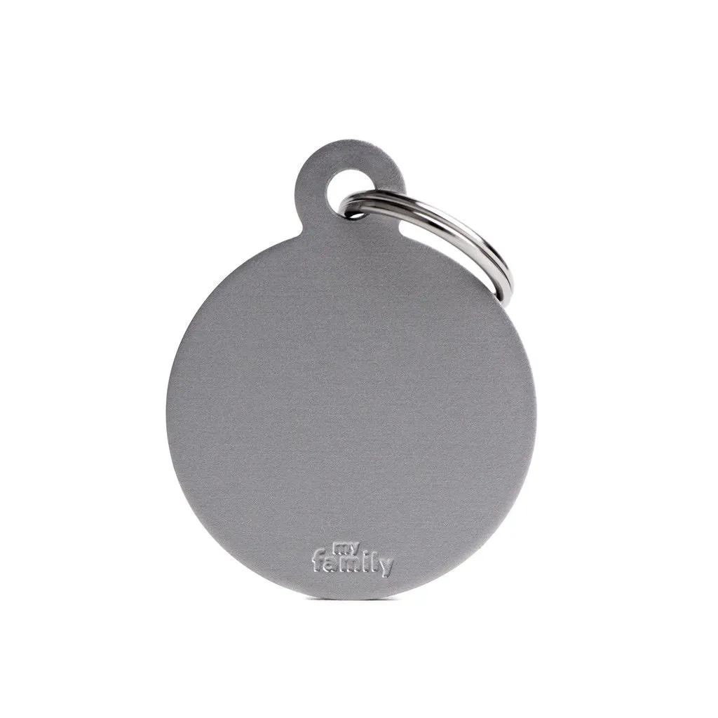 ID Tag - ID Tag Basic Collection Big Round in Aluminum | Personalized Cat Dog Tag