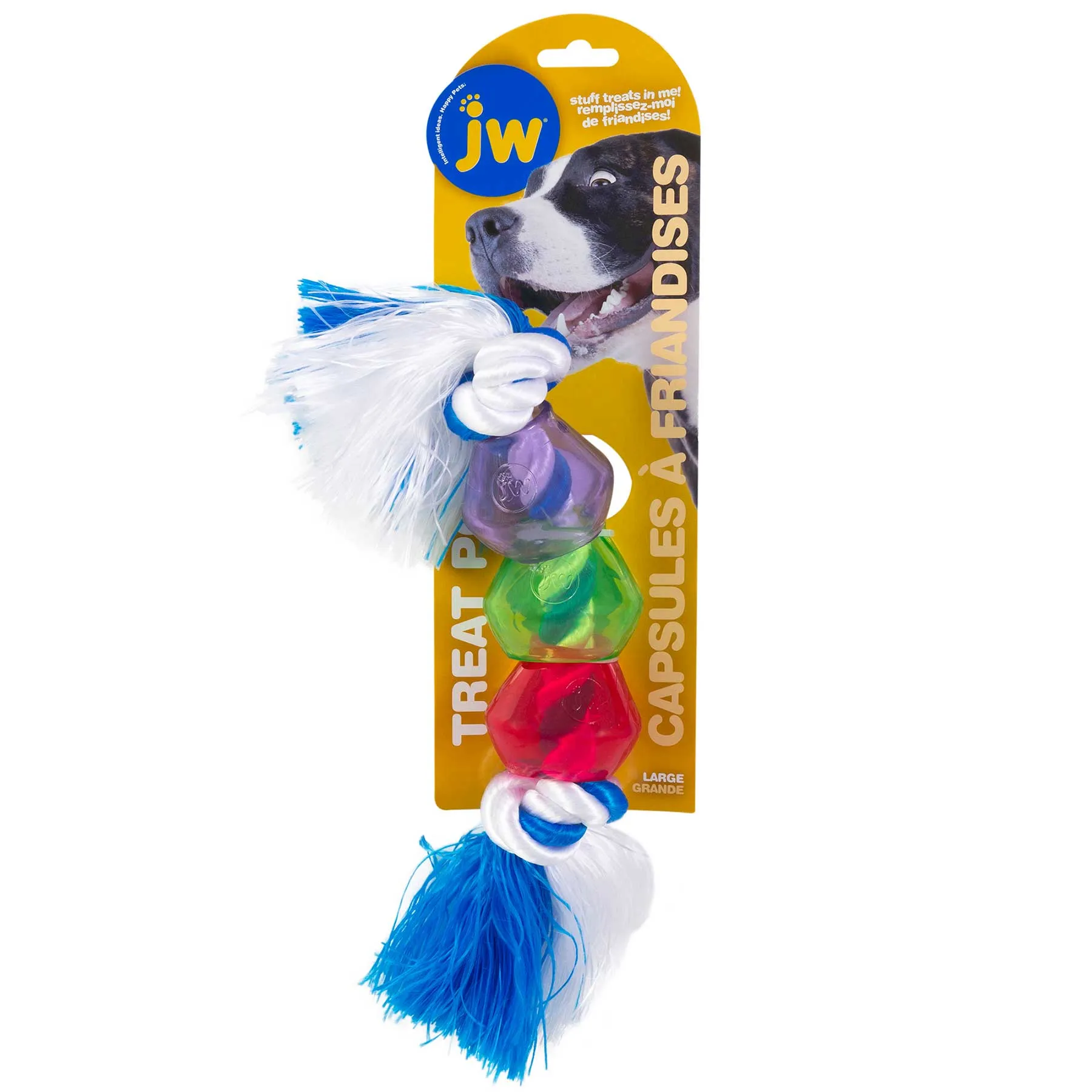 JW Treat Pods Rope Dog Toy