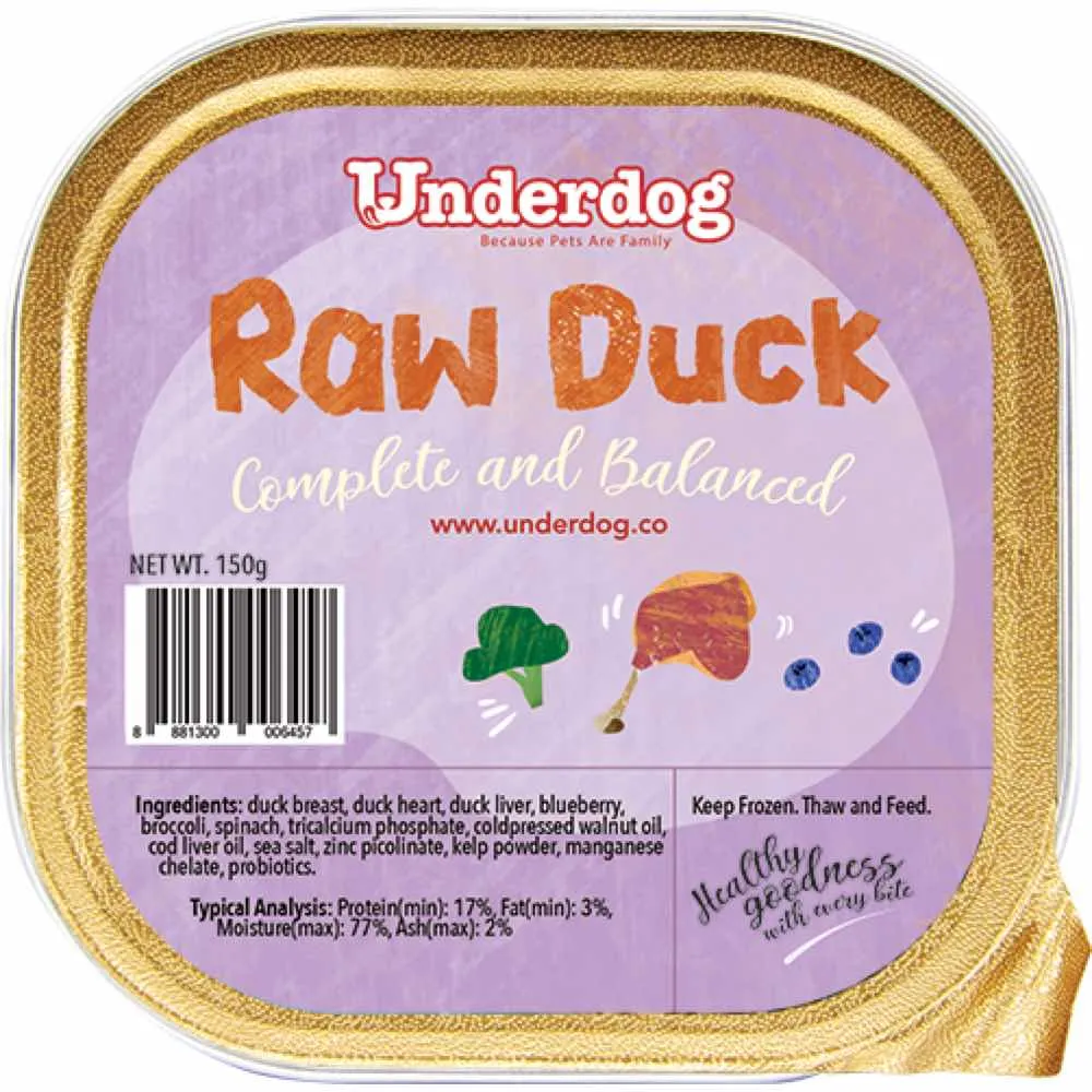 KOHE-VERSARY 8% OFF: Underdog Raw Duck Complete & Balanced Frozen Dog Food 1.2kg