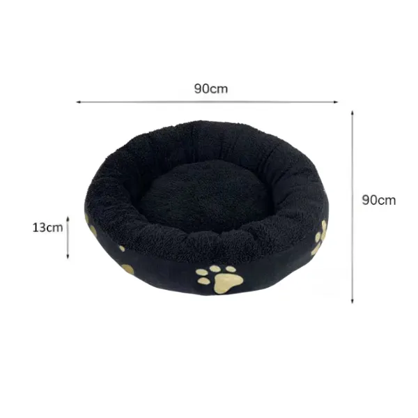 Large Black Donut Dog Bed 90cm