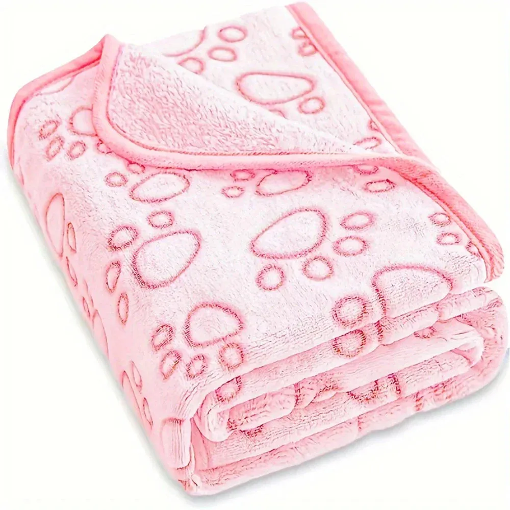 Luxurious Paw Print Dog Blanket - Soft, Warm & Machine Washable