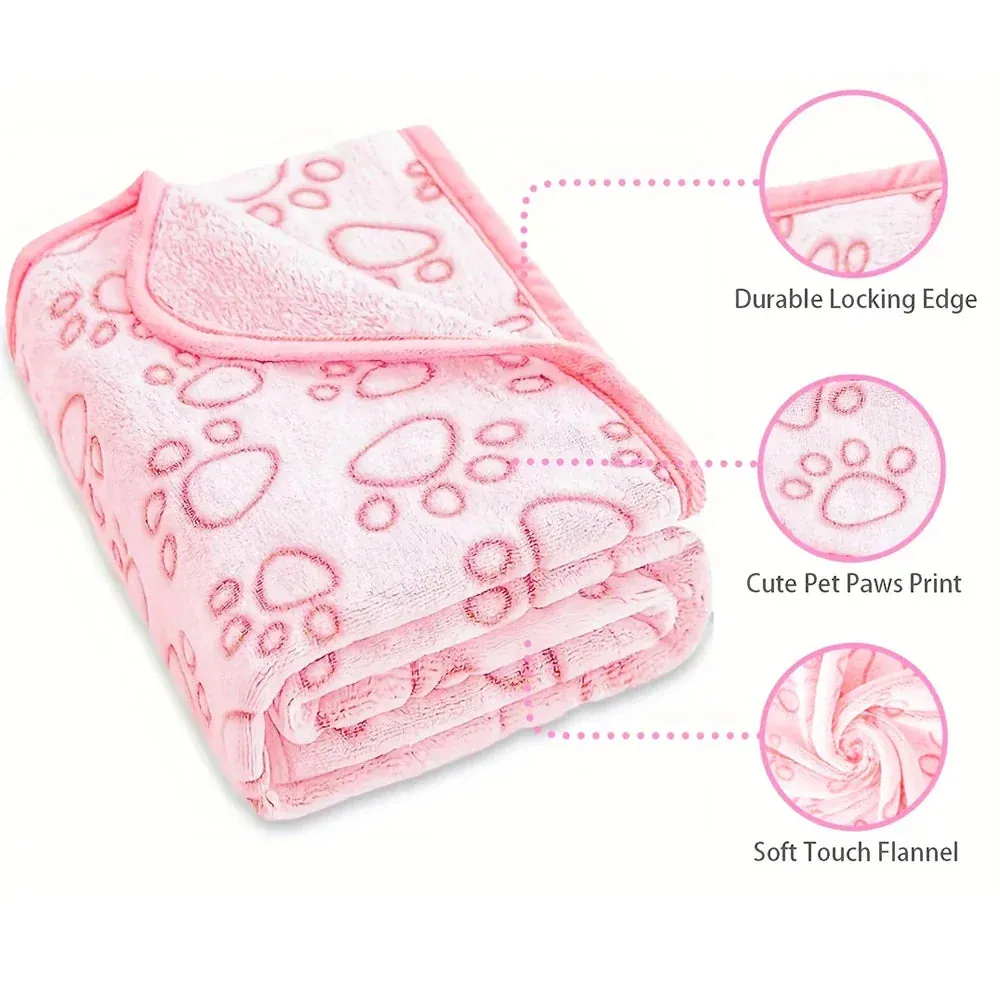 Luxurious Paw Print Dog Blanket - Soft, Warm & Machine Washable