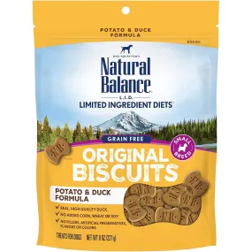 Natural Balance L.I.D. Duck Potato Biscuits Dog Treats 8oz