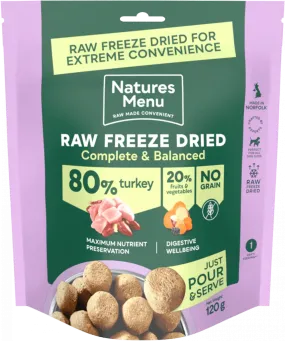 Natures Menu Raw Freeze Dried Complete and Balanced 80/20 Turkey