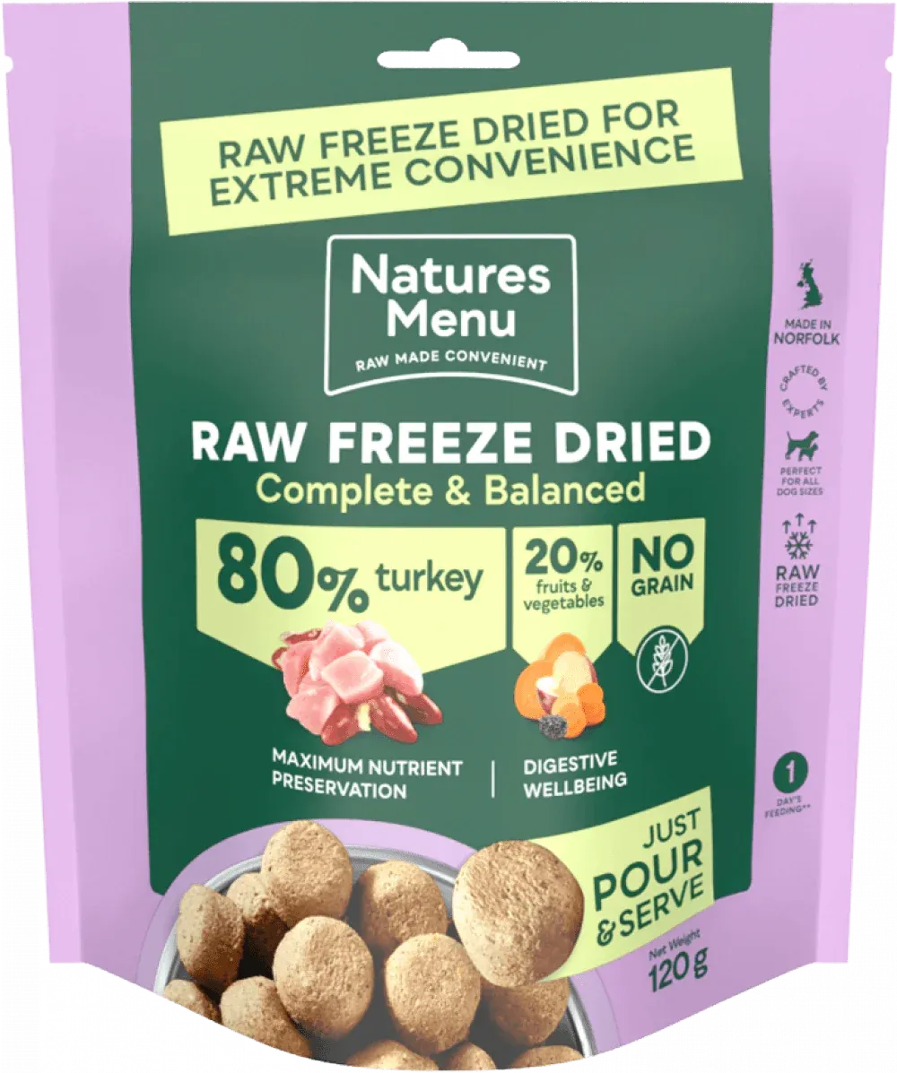 Natures Menu Raw Freeze Dried Complete and Balanced 80/20 Turkey