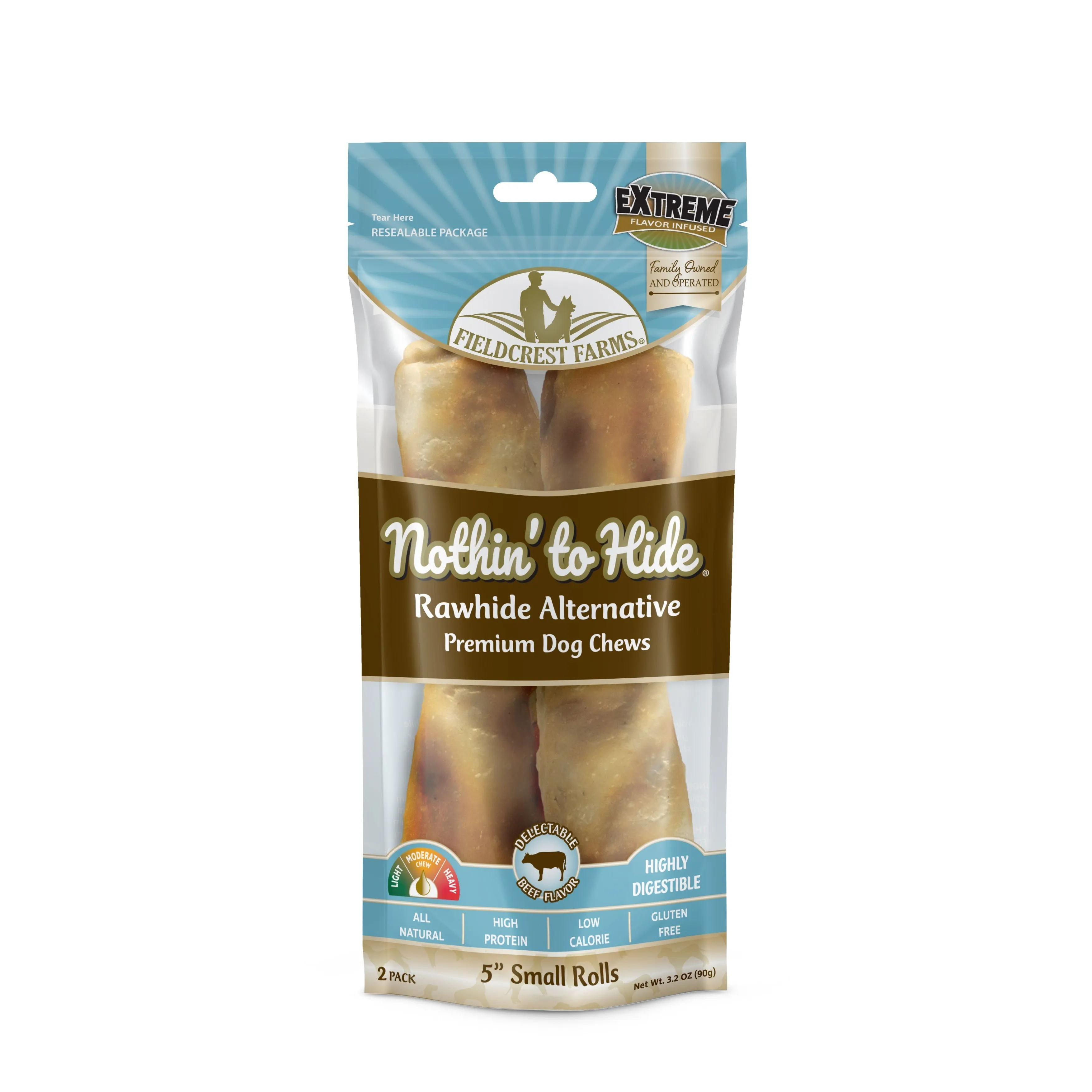 Nothin to Hide Beef Roll Small Dog Treats 2 Pack