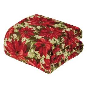 Plush Poinsettia Throw Blanket POINSETTIA