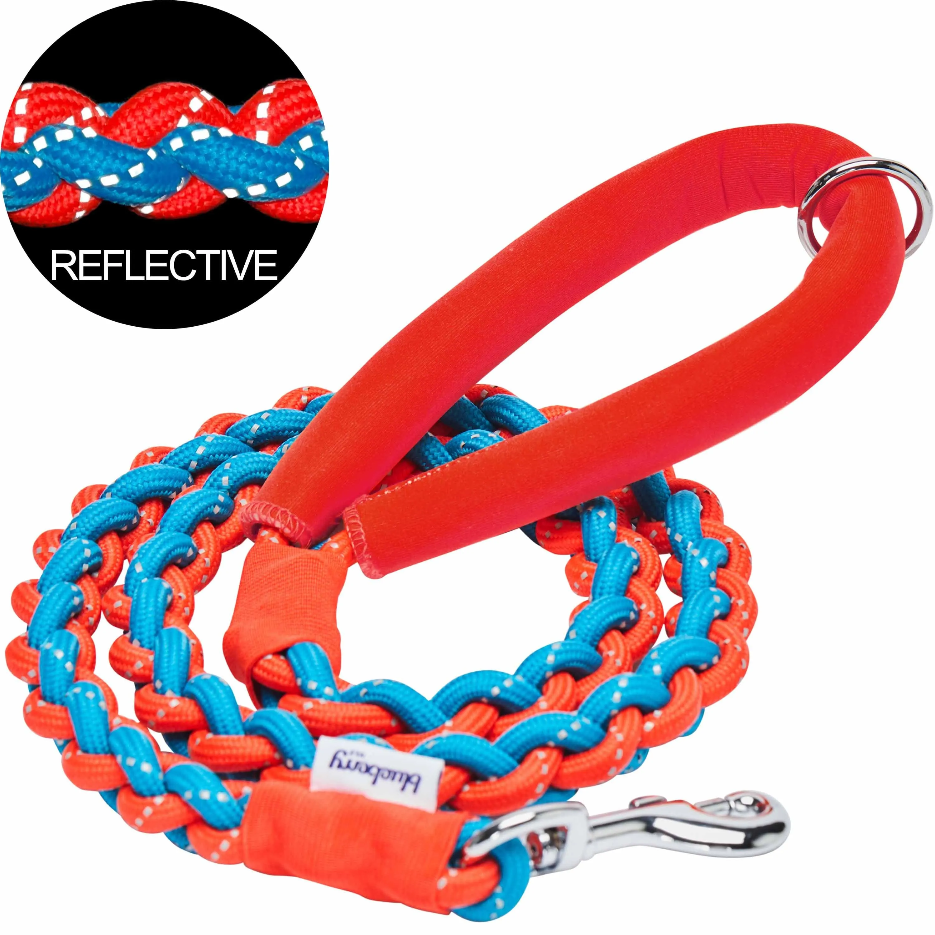 Reflective Handmade Braided Dog Rope Leash, 4 ft