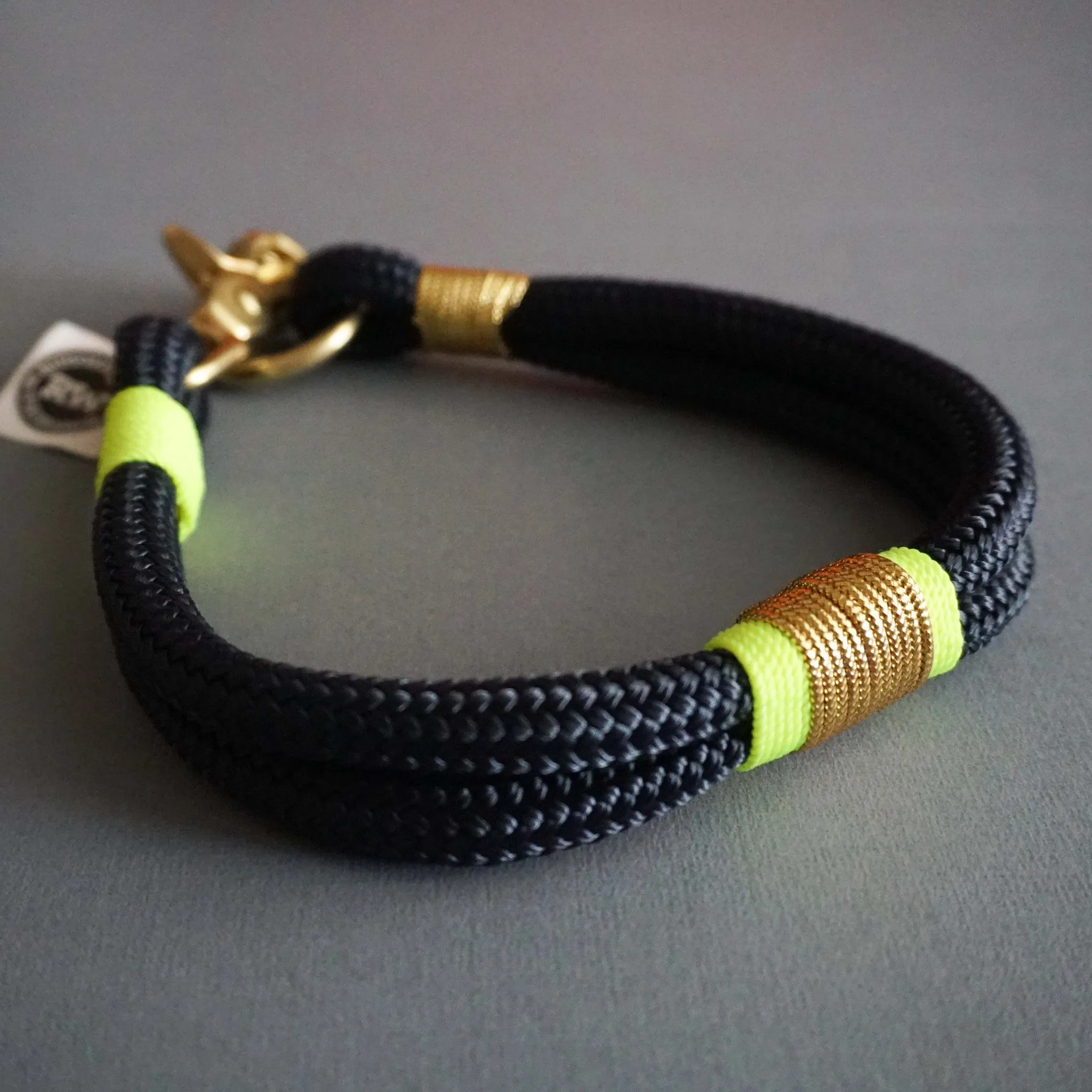 Rugged Hudson Collar: Gold with Fluorescent Citrus