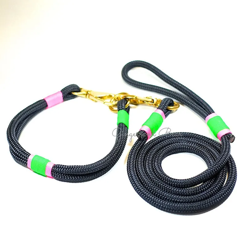 Rugged Hudson Leash: Watermelon, Navy