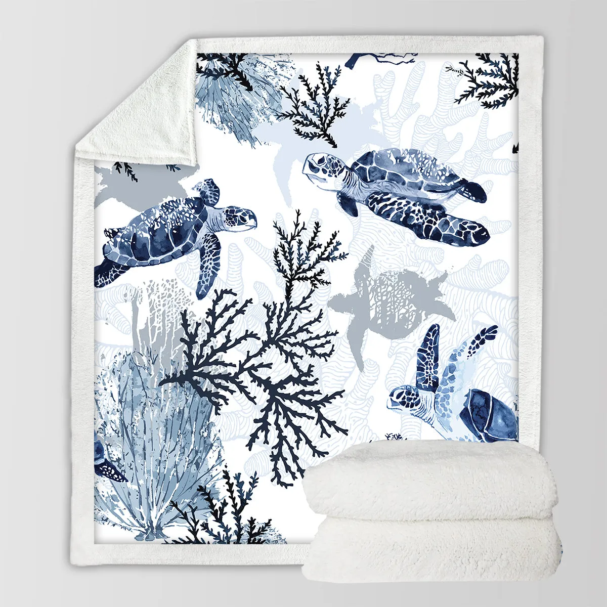 Sea Turtle Wonders Soft Sherpa Blanket