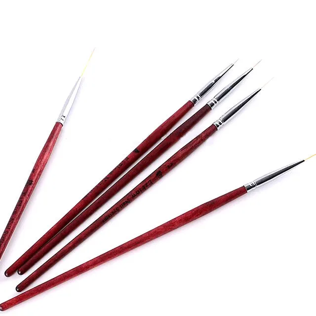 Set of 5 Long Hair Nail Art Liner Brushes