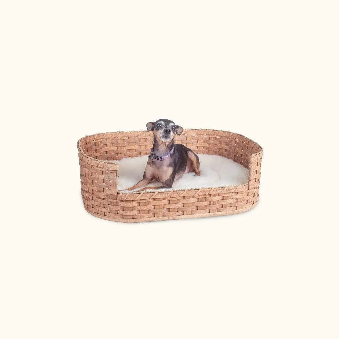 Small Wicker Dog Bed | Amish Woven Pet Bed Basket