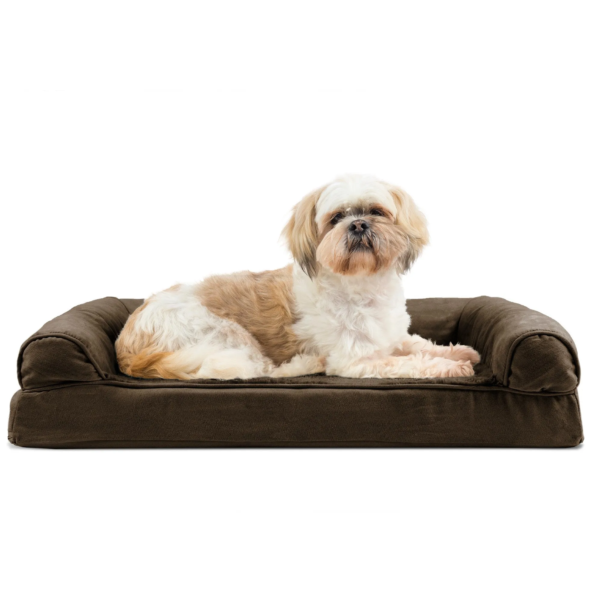 Sofa Dog Bed - Plush & Suede