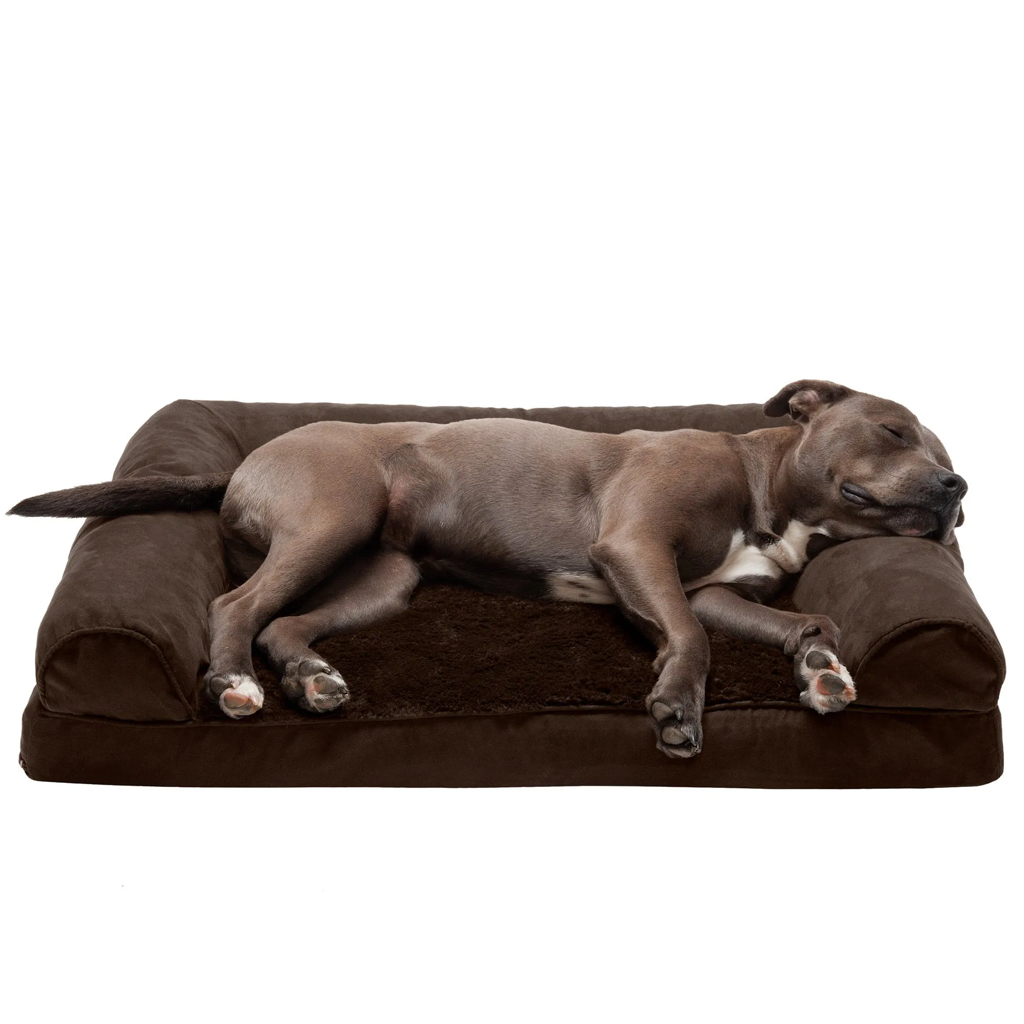 Sofa Dog Bed - Plush & Suede