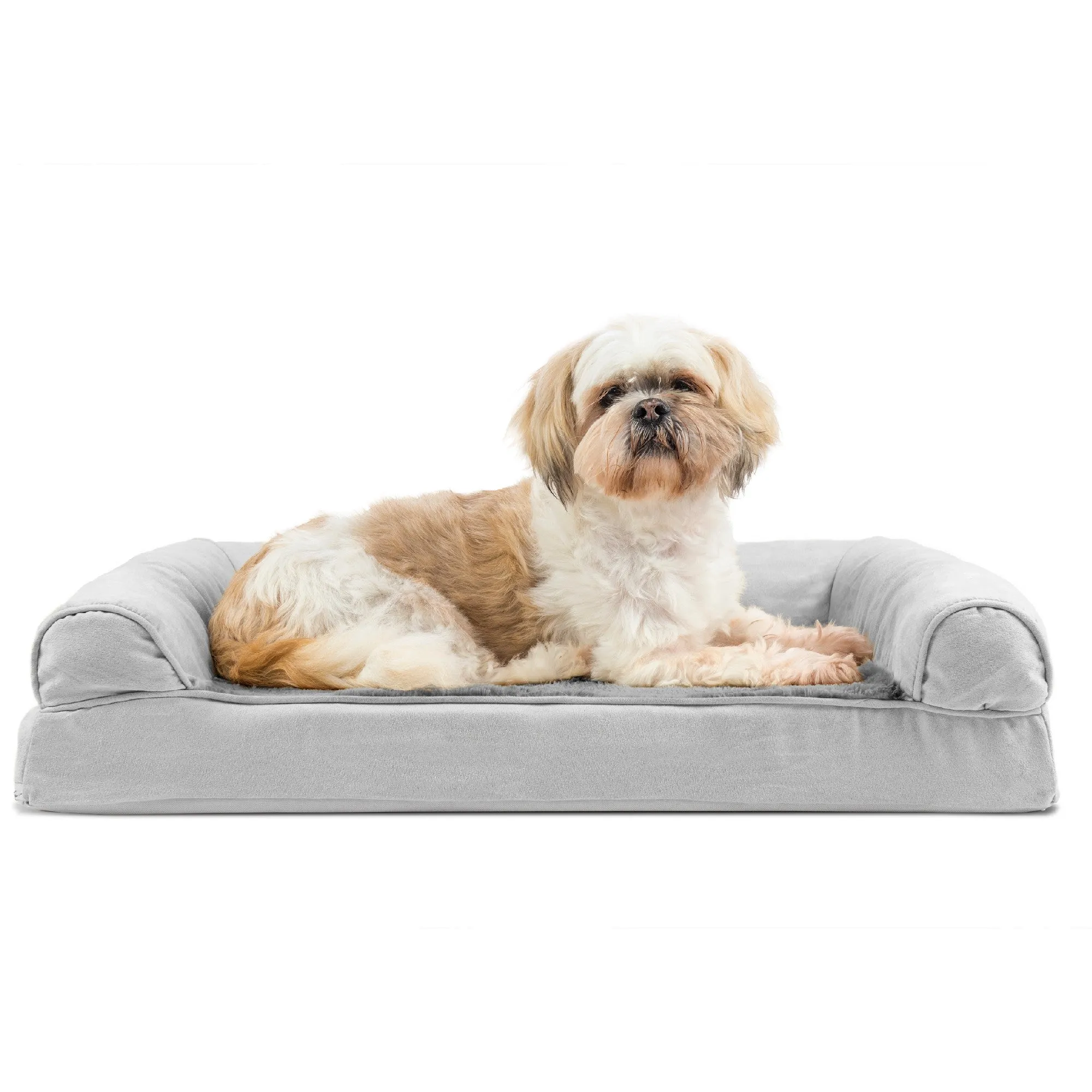 Sofa Dog Bed - Plush & Suede