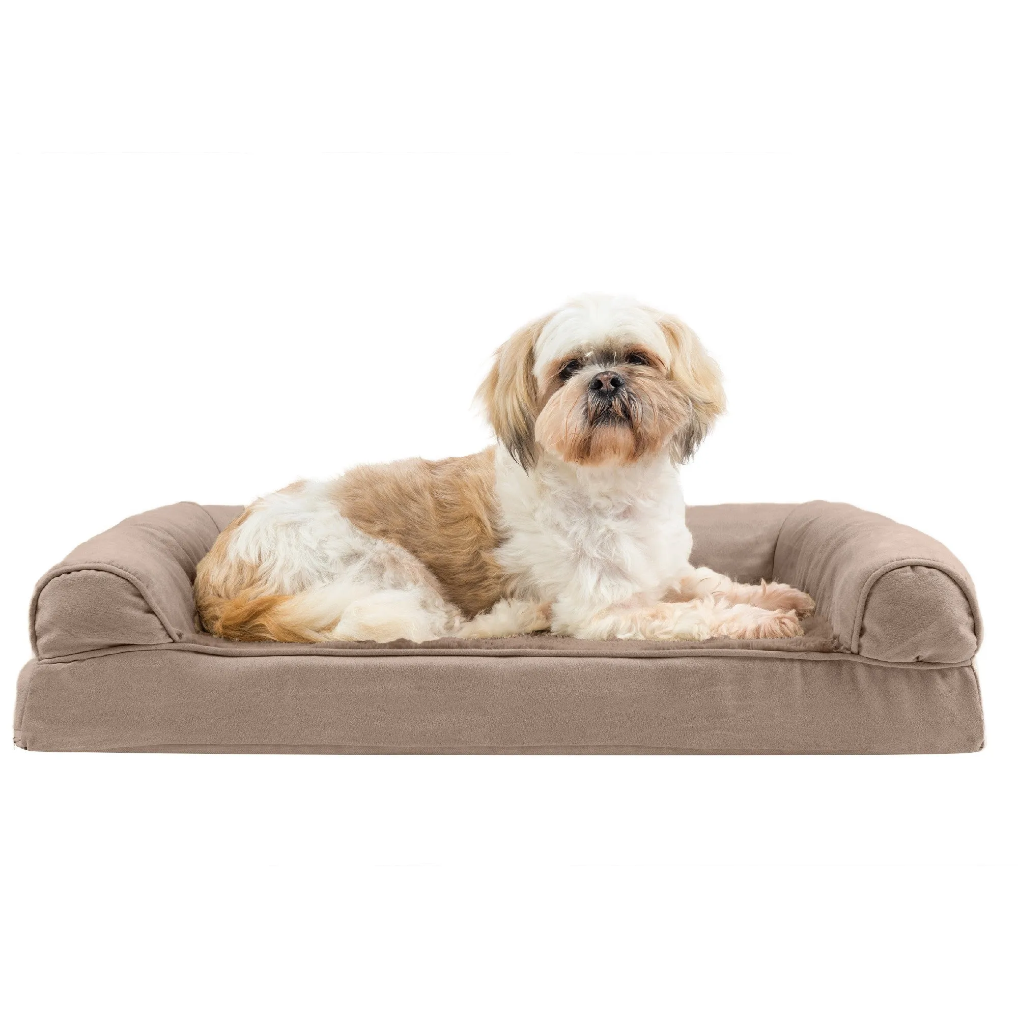 Sofa Dog Bed - Plush & Suede