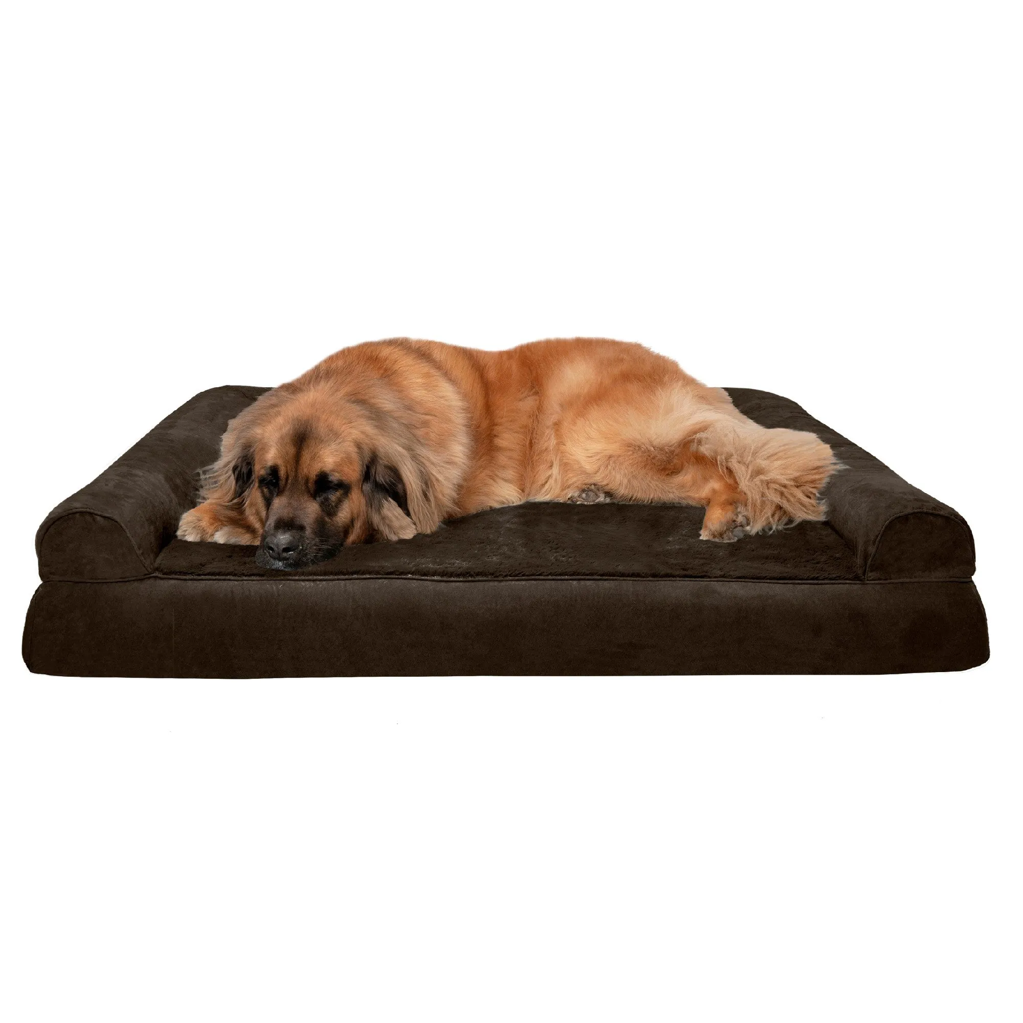 Sofa Dog Bed - Plush & Suede